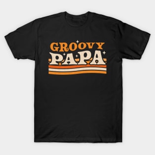 Groovy Papa 1970's Hippie Retro Vintage Fathers Day T-Shirt